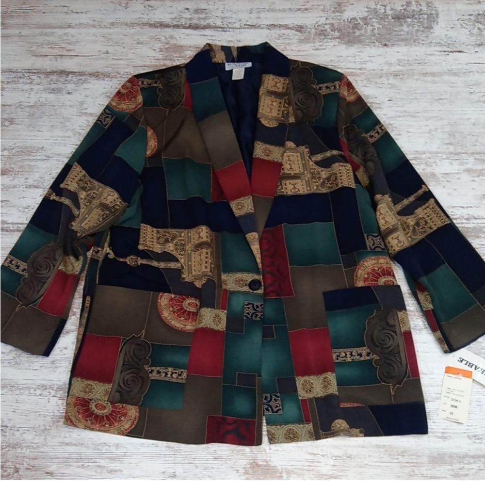NWT Vintage Blazer with Versace looking pattern